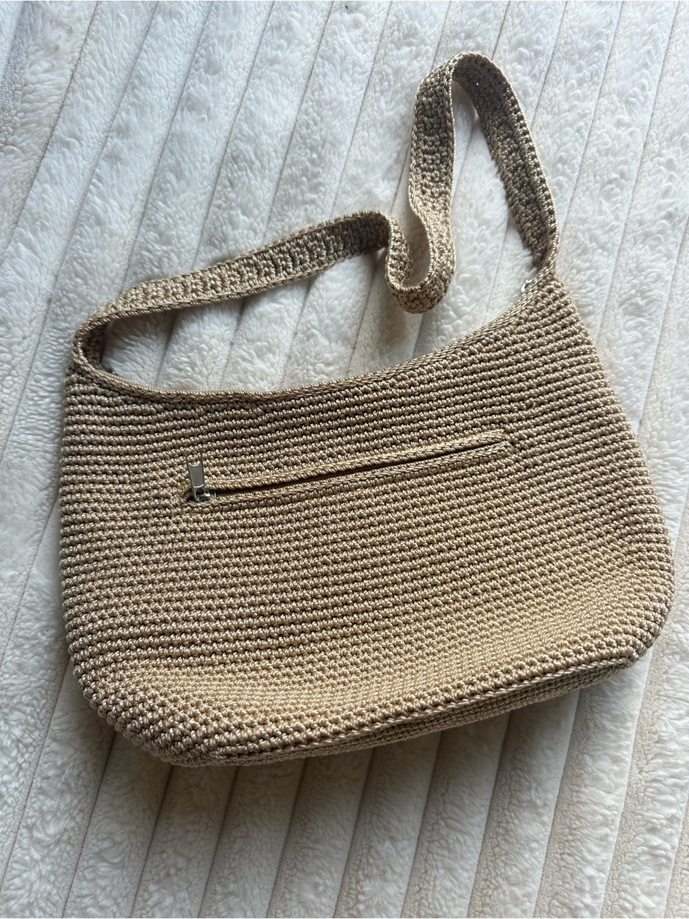 The sak Woven Crochet Shoulder Bag in Beige never carried